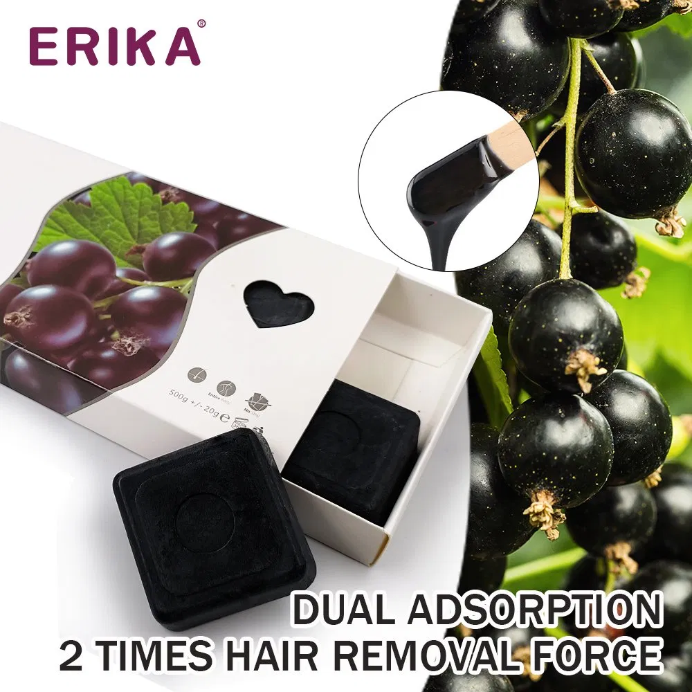 Factory Supply Hot Tablets Painless Hair Removal Blocks Black Current for Bikini Line Waxing Non-Strips Depilatory Wax Black 500g