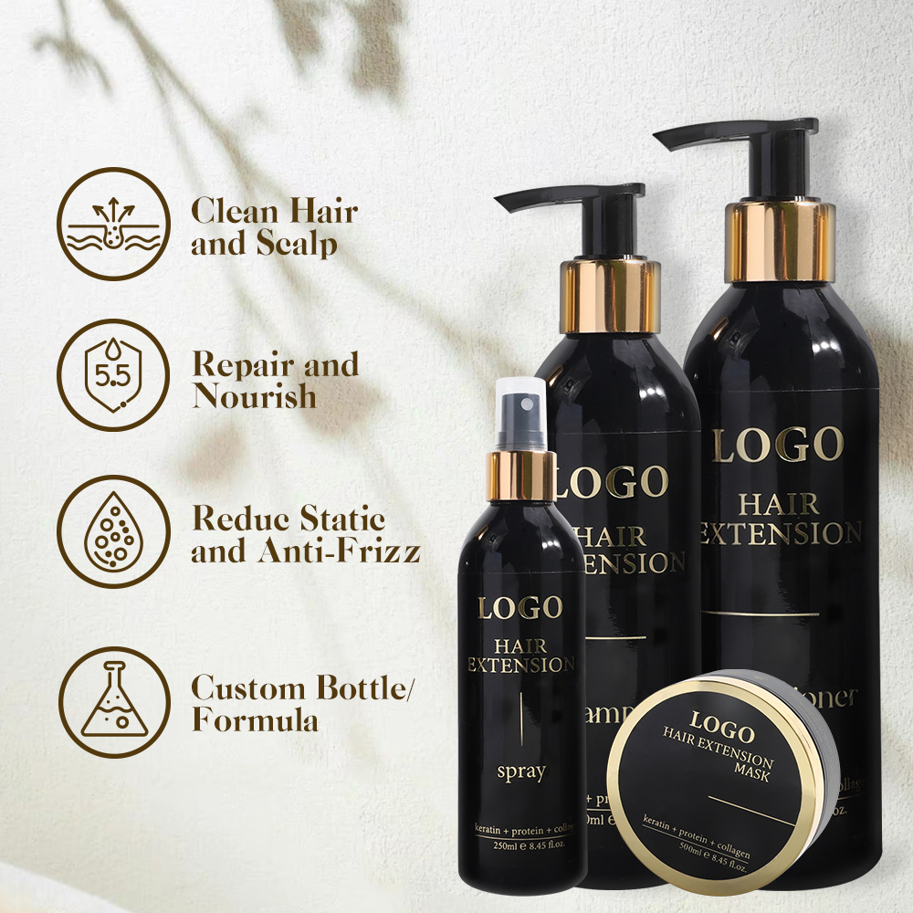 OEM Private Label Sulphate Free Refreshing Shampoo and Conditioner Set Hair Extension Care