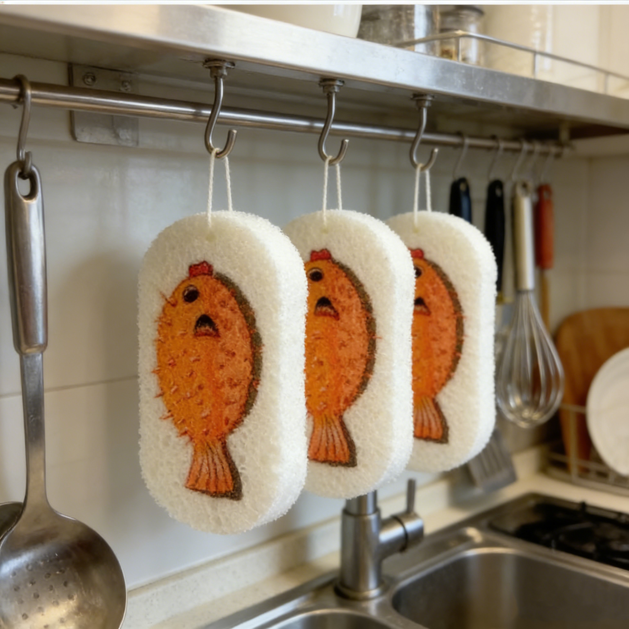 Nano Natural Biodegradable Kitchen Cleaning Sponge Scouring Pad Eco-Friendly 95% Water Absorption For Effective Cleaning