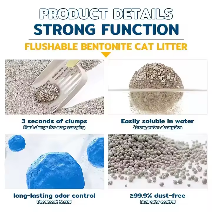 Eco-Friendly Best Selling Strong Clumping Long Lasting Safe for Pets Bentonite Cat Litter