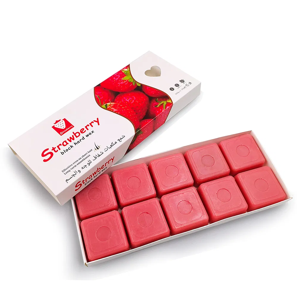 Factory Supply Hot Tablets Painless Hair Removal Blocks for Bikini Line Waxing Non-Strips Depilatory Wax Strawberry 500g