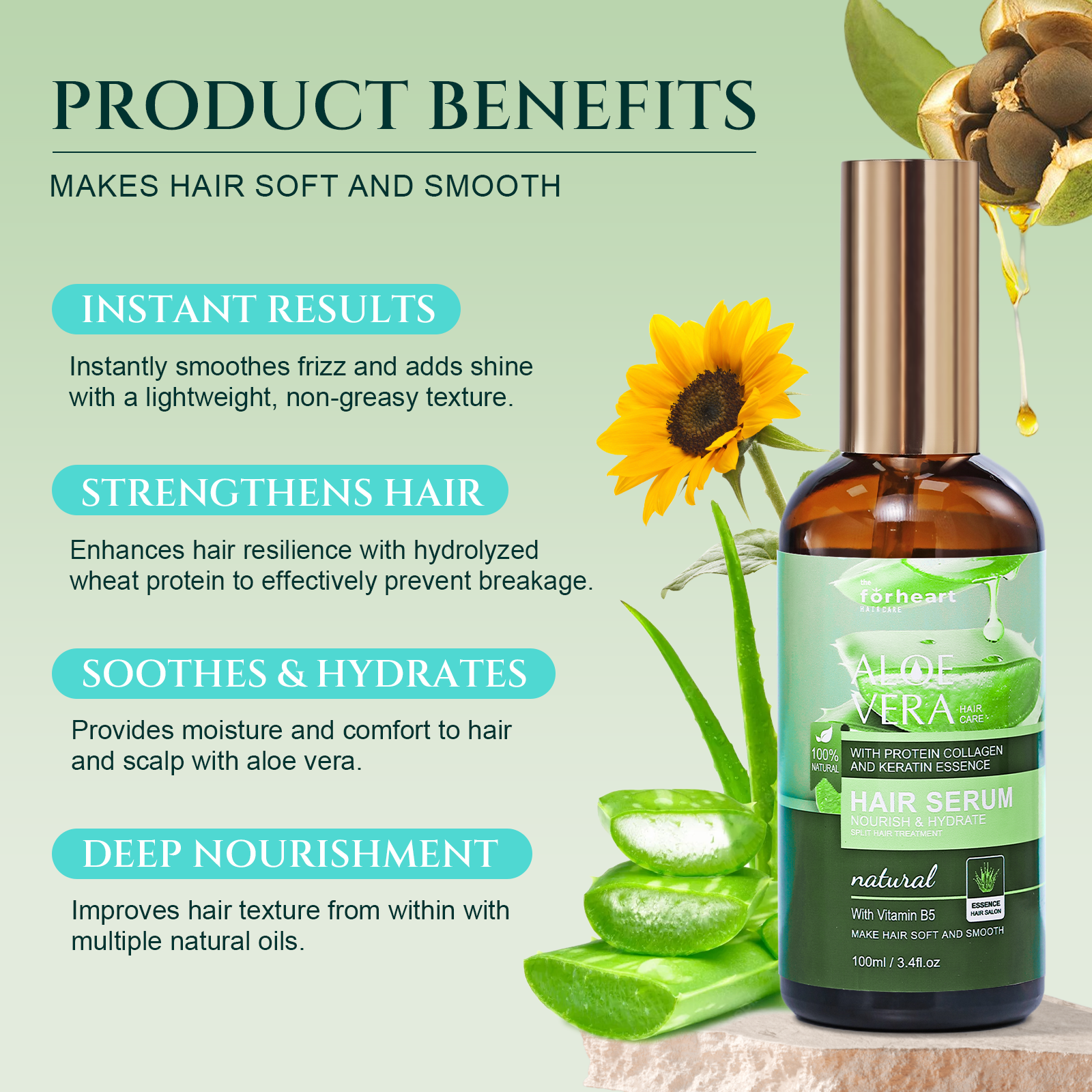 FORHEART Organic Salon Shampoo &amp; Conditioner Set with Argan Oil &amp; Keratin for Repairing Damaged Hair-OEM/ODM Private Label