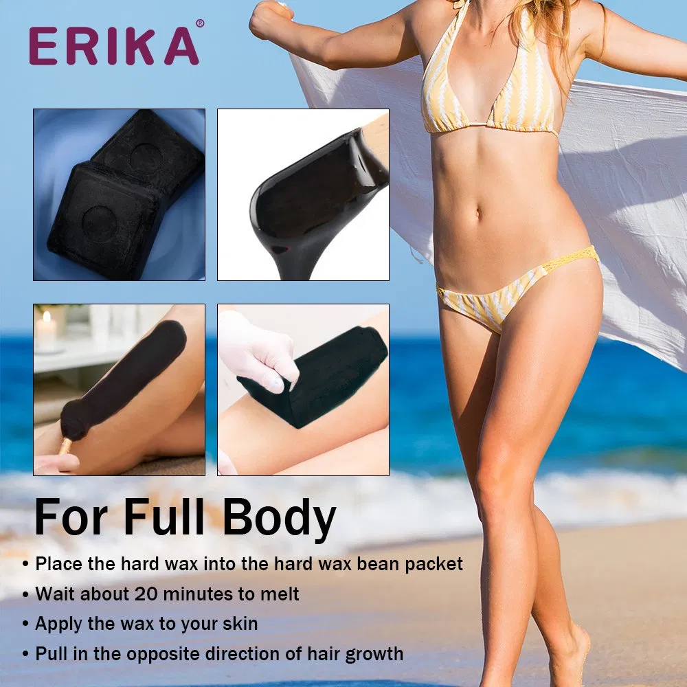 Factory Supply Hot Tablets Painless Hair Removal Blocks Black Current for Bikini Line Waxing Non-Strips Depilatory Wax Black 500g