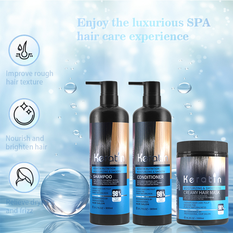 Stock Available Keratin Hair Care Sets Brazilian Hair Treatment Product Organic Shampoo And Conditioner For Salon