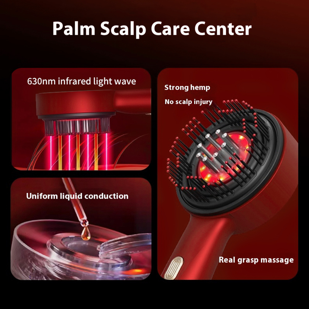 US Free Shipping Electric Hair Scalp Massager Brush Red Light Devices Hair Growth Oil Applicator &amp; Massage Comb Head Massager