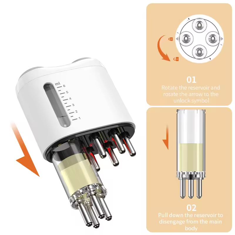 New Advance Head Electric Oil Applicator Comb Red Light Therapy Anti Hair Loss Hair Growth Device Electric Scalp Massage Comb
