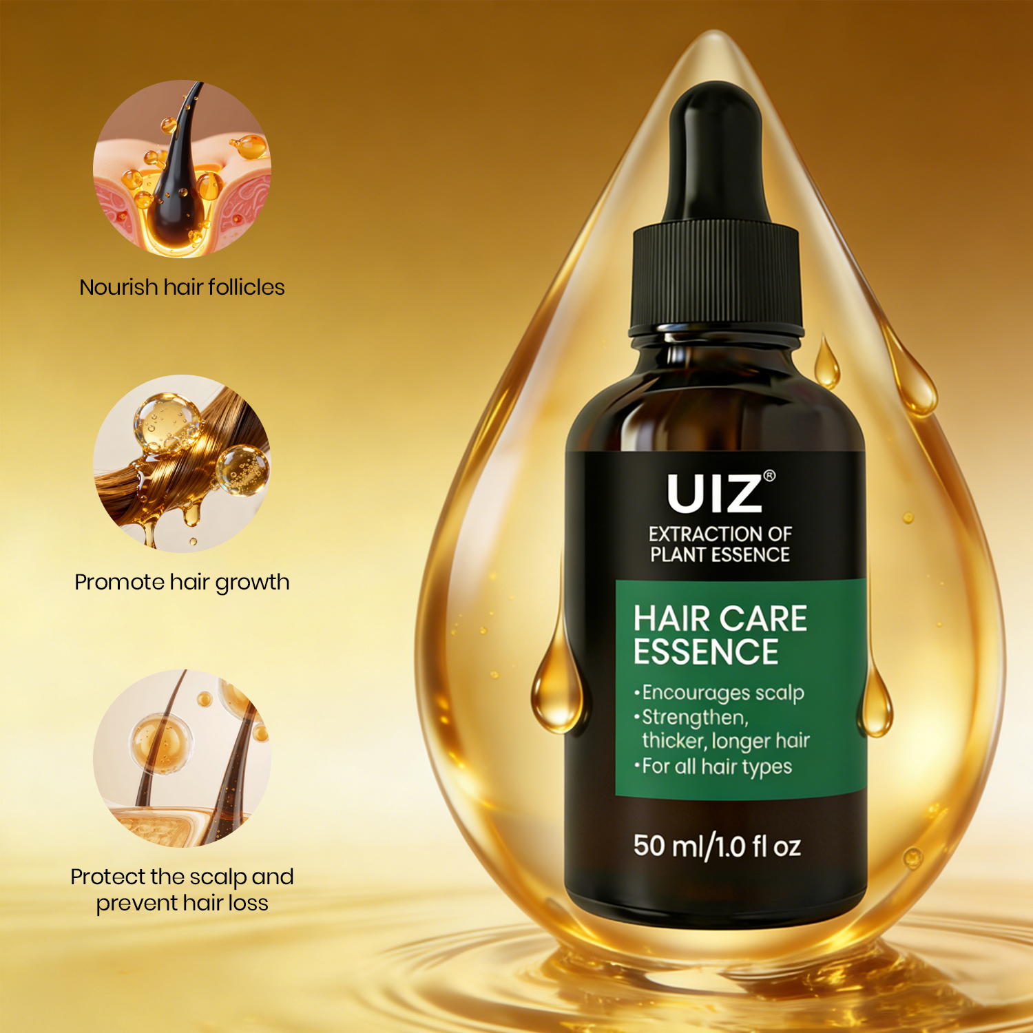 Private Label Hair Growth Oil Organic Baldness Hair Growth Regrowth Serum Oil for Hair Loss Treatment Strengthening Scalp Care