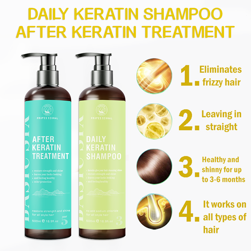 Professional Salon Organic Damage Repaired Daily Pure Moisturizing Keratin Hair Shampoo Conditioner Set Private Label Smoothing