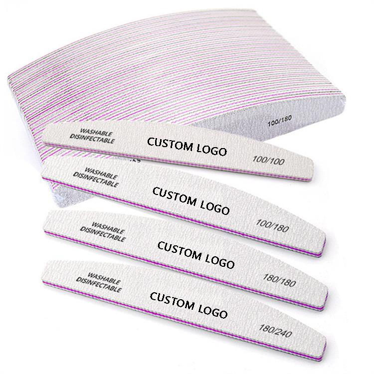 Professional Salon Nail Care Custom Custom Logo Zebra 100/180 Grit Japan Disposable Nail File