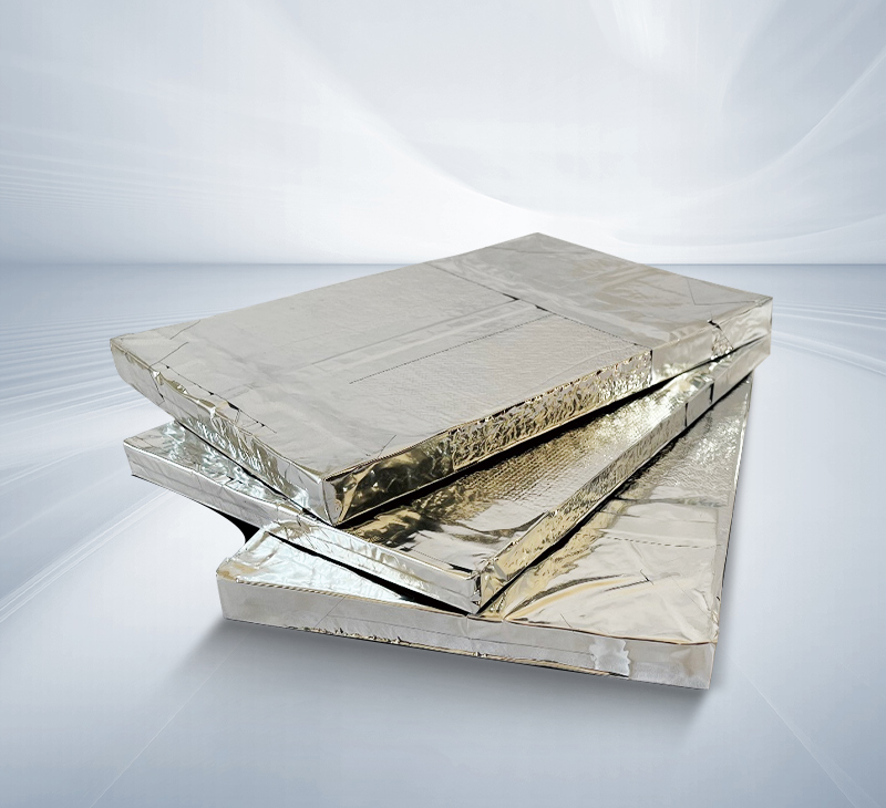 VIP vacuum insulation panel with high R-value thermal conductivity less than 0.005 W/Mk and 60 year service life