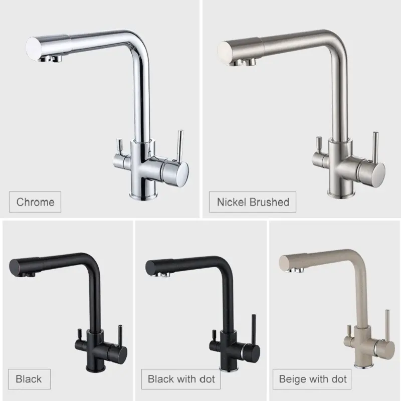High-Quality Brass faucet kitchen multi-functional straight drink triple tap Factories, Suppliers