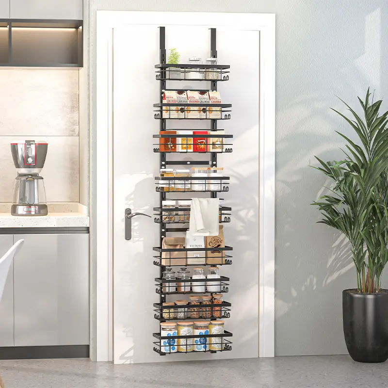 China Kitchen door 9-tier hanging shelf wall-mounted storage rack Manufacturer, Factory