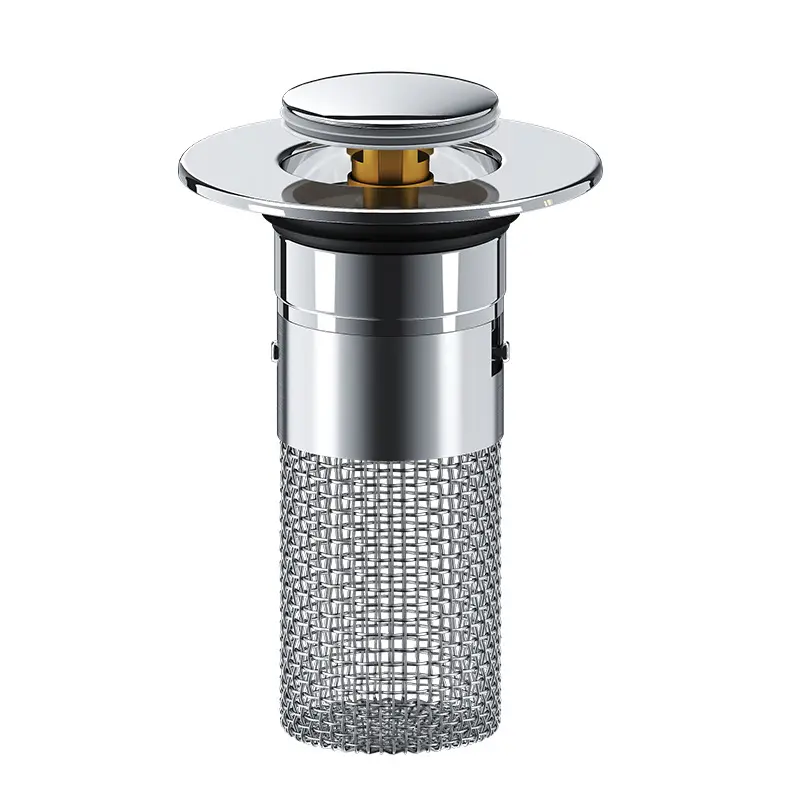 High-Quality Press type 304 stainless steel filter washbasin water plug floor drain hair catcher Factories, Suppliers