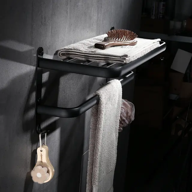 China Bathroom shelf Perforation-free stainless steel towel rack Manufacturer, Suppliers