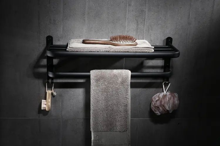 High-Quality Bathroom Black Towel Rack Perforated Storage Rack Toilet Towel Wall Mounted Foldable Rack Manufacturer, Suppliers