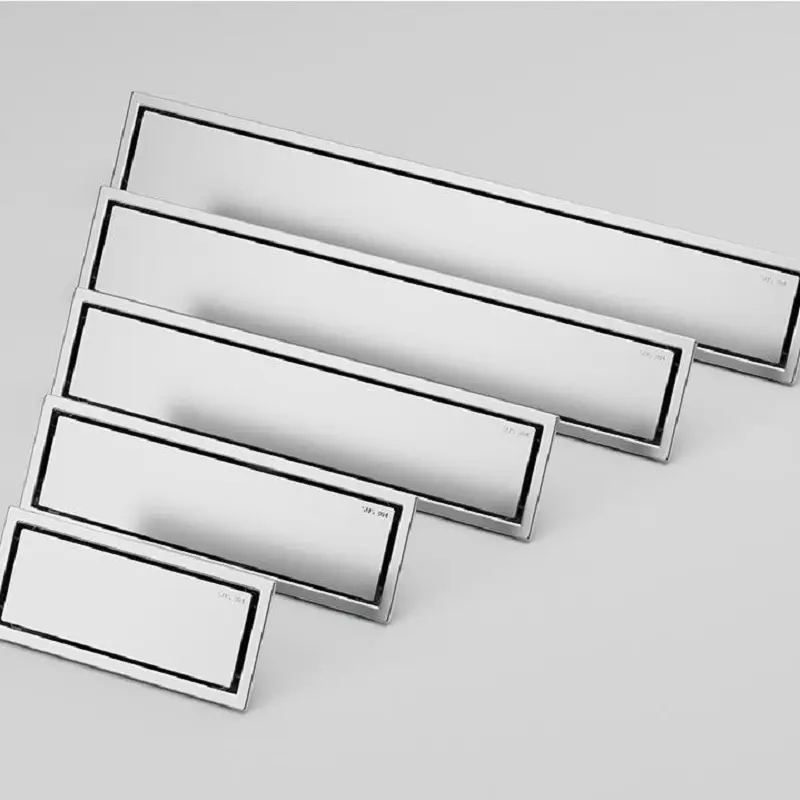 High-Quality Customize Size New Design Linear Floor Drain Tile Insert Long Shower Drainer Transverse Horizontal SS304 for Bathroom Factory, Supplier