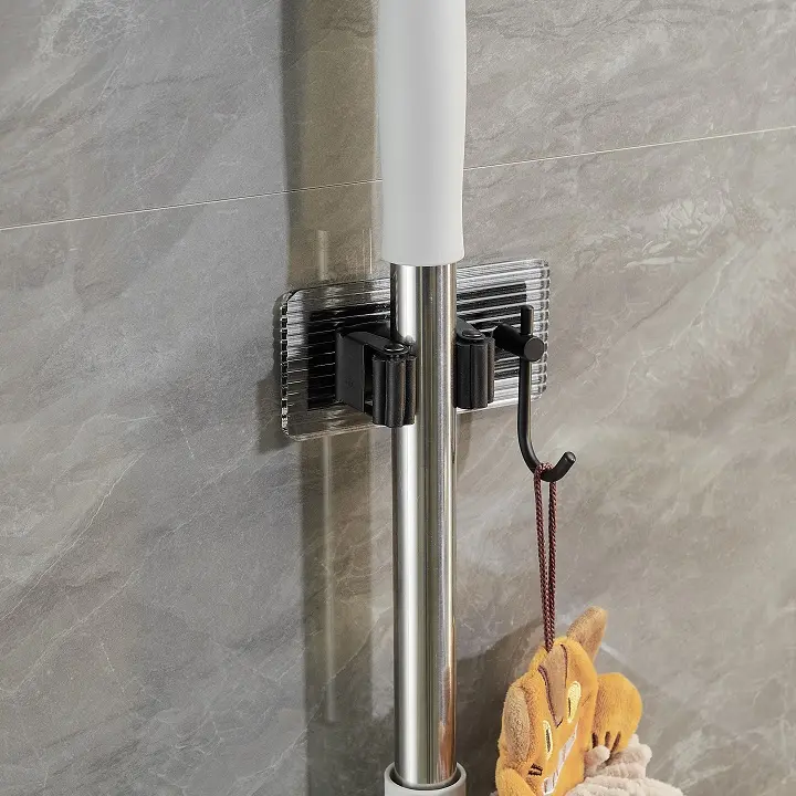 Wholesale acrylic fixed hanger storage wall hanging free mop rack hook Manufacturer, Suppliers