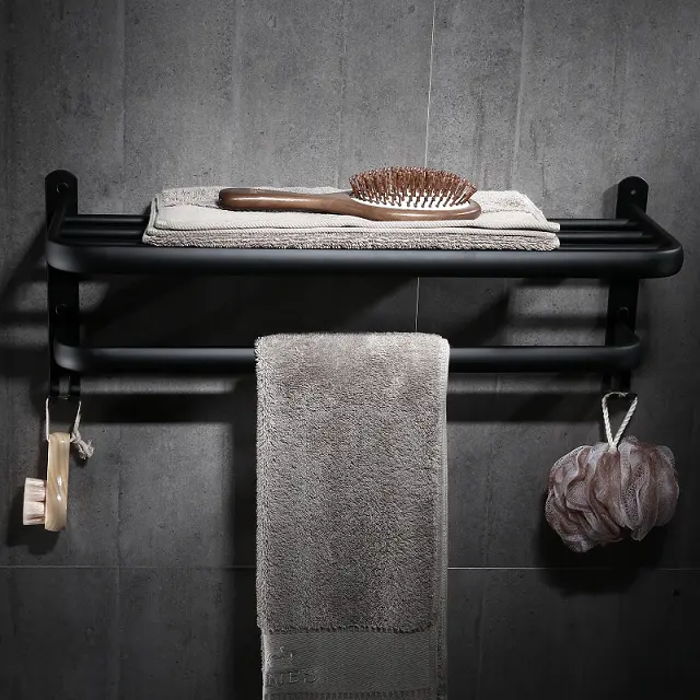 China Bathroom shelf Perforation-free stainless steel towel rack Manufacturer, Suppliers