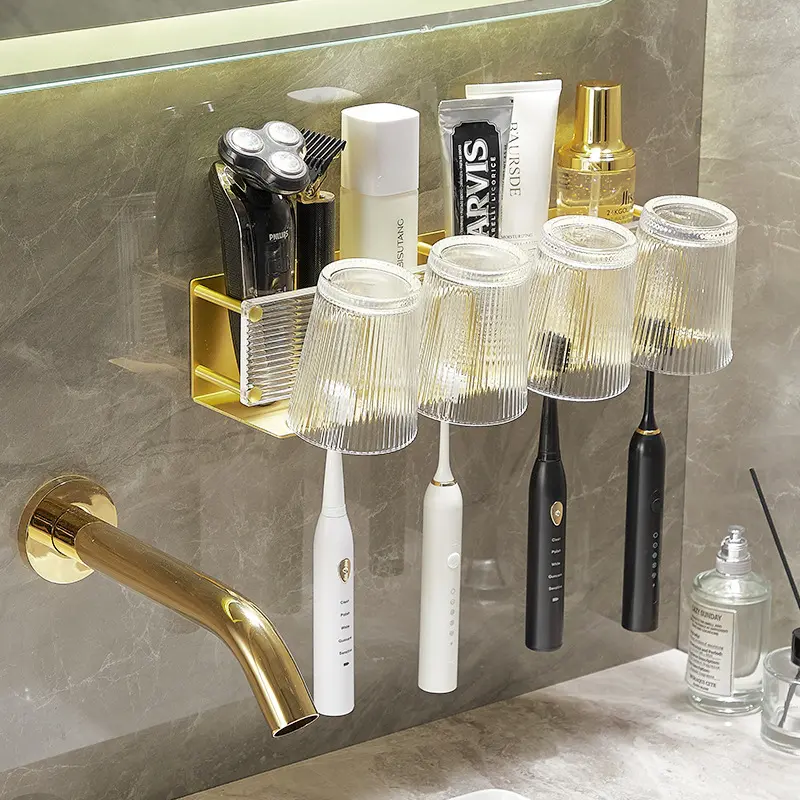 High-Quality Aluminum Bathroom mouthwash cup wall hanging toothbrush holder Manufacturers, Factory