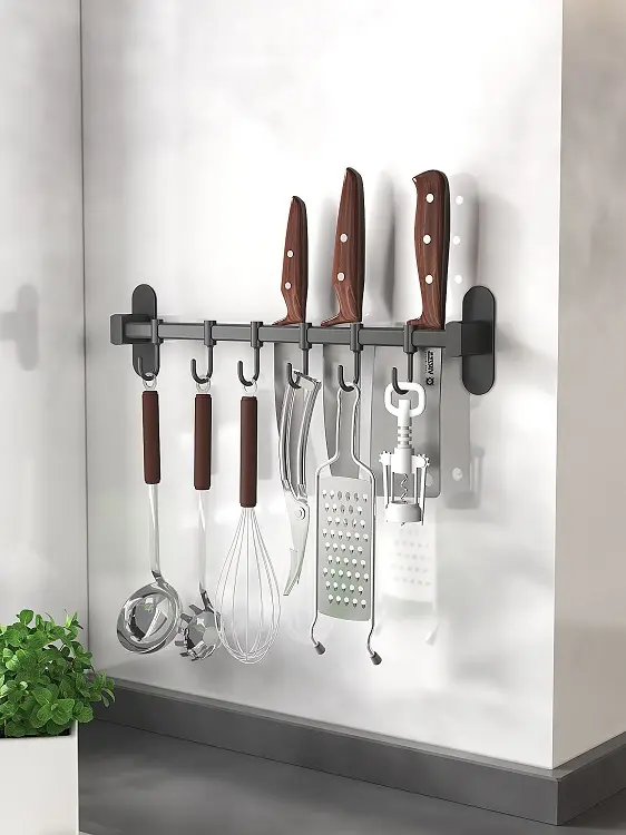 Wholesale Kitchen Non-Perforated Stainless Steel Wall Storage Rack Knife Holder Factories, Supplier