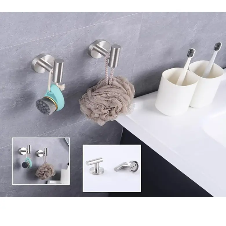 Wholesale Heavy Duty bathroom Waterproof Stainless Steel Adhesive Robe Towel Hooks Wall Hook Manufacturer, Suppliers