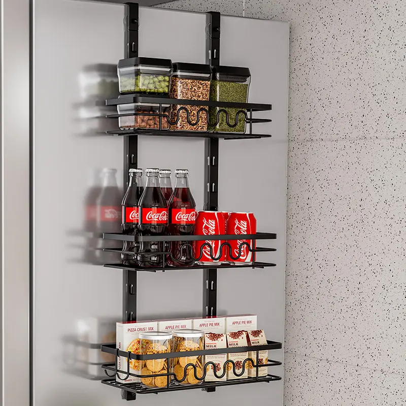 High-Quality Kitchen Wall hanging refrigerator shelf  behind the door storage shelf Manufacturer, Supplier