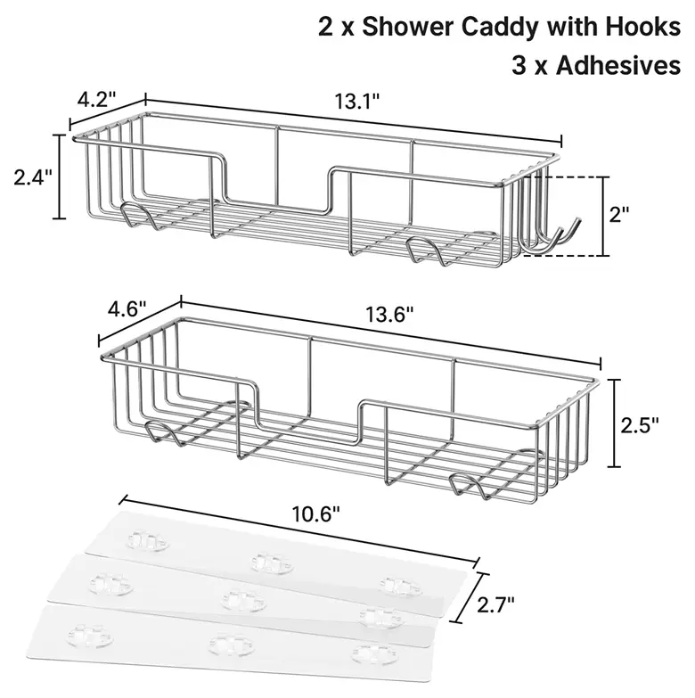 China Bathroom shower rack with hooked storage rack Manufacturer, Suppliers