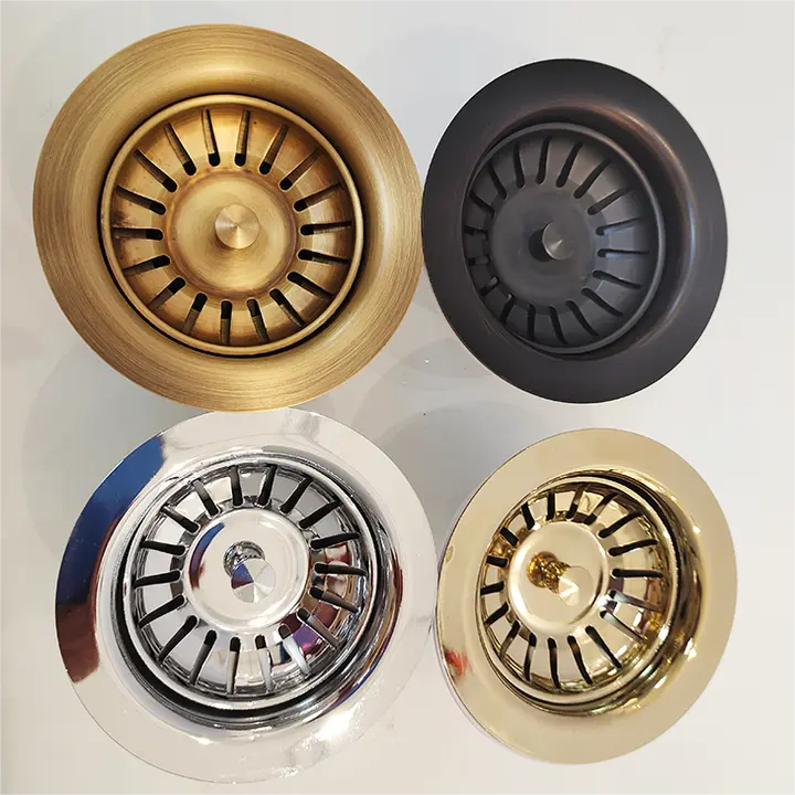 Wholesale Pure Copper Kitchen Waste Sink Basket Brass Sink Waste Sink Strainer Drain Factories, Suppliers