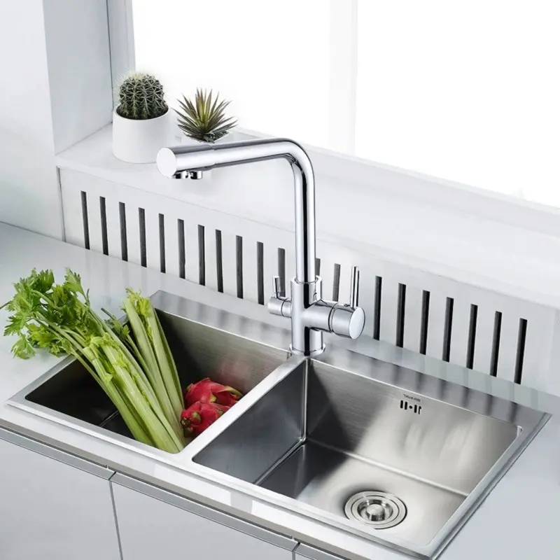 High-Quality Brass faucet kitchen multi-functional straight drink triple tap Factories, Suppliers