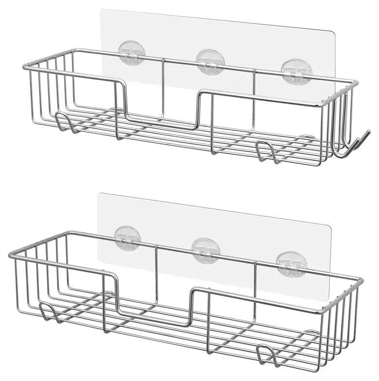 China Bathroom shower rack with hooked storage rack Manufacturer, Suppliers