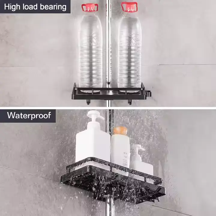 Wholesale Shower Rod Rack No Drilling Shelf Hanging black Shower Caddy Suppliers, Supplier