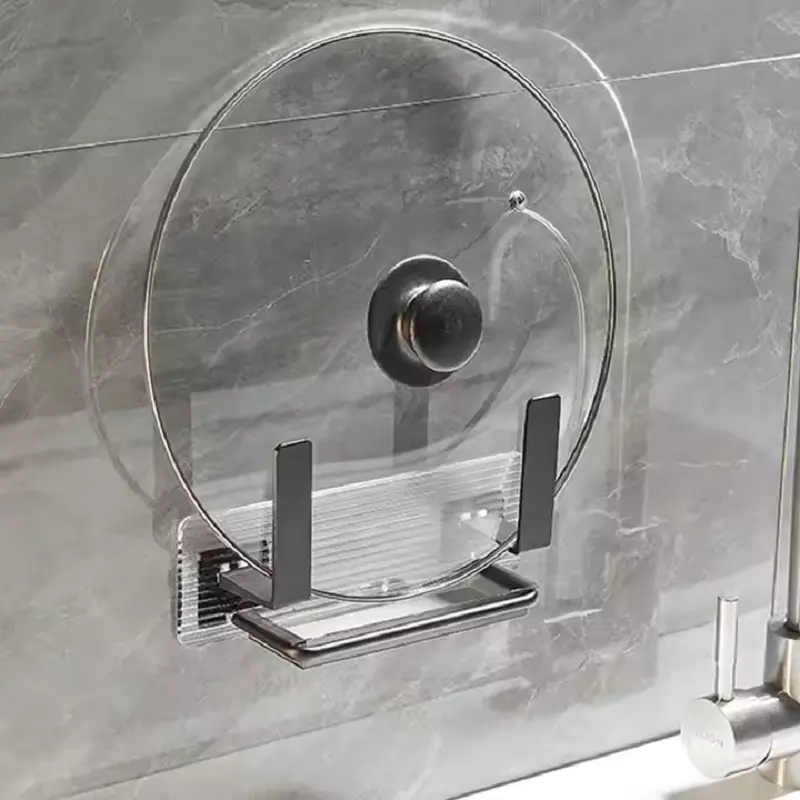 Wholesale Acrylic pot cover holder Free punch kitchen hanging storage holder Factories, Supplier