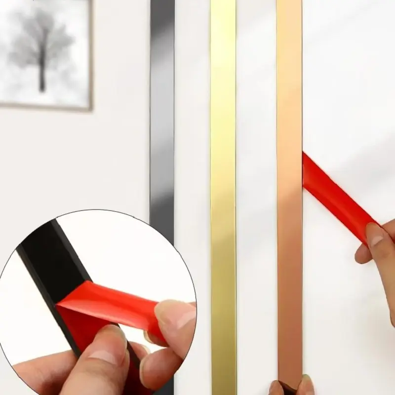 High-Quality Tile Trim Stainless Tile Trim For Wall Furniture Wardrobe Decoration Gold Mirror OEM Flat Strips Manufacturer, Suppliers