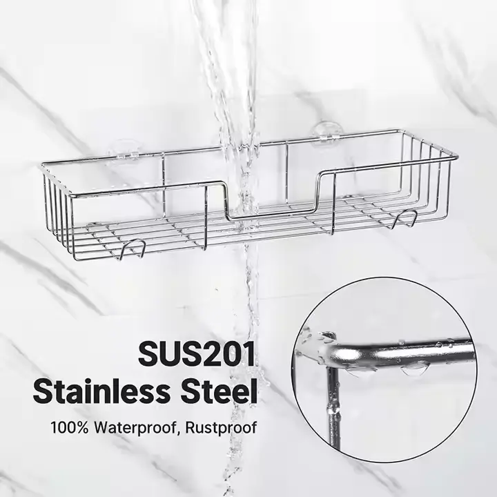 China Rustproof Stainless Steel Shower Storage Chrome Bath Shower Caddy Manufacturer, Manufacturers