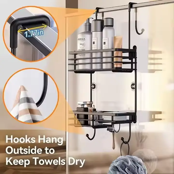 China Bathroom Kitchen Over The Door Hanging Stainless Steel Shower Caddy Factory, Suppliers