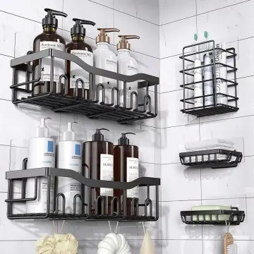 Non-perforated bathroom storage rack