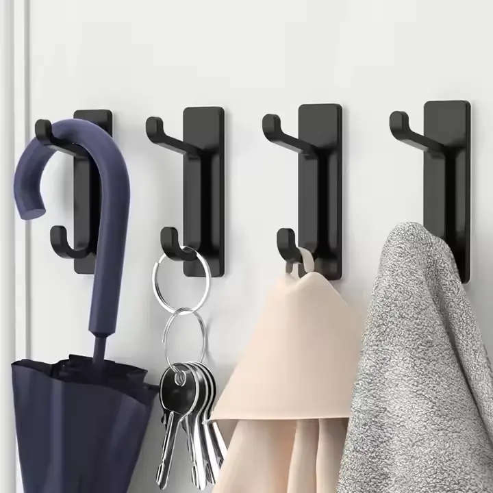 China Black wall hanger Shower kitchen Heavy duty towel hanger glue hook Manufacturer, Suppliers