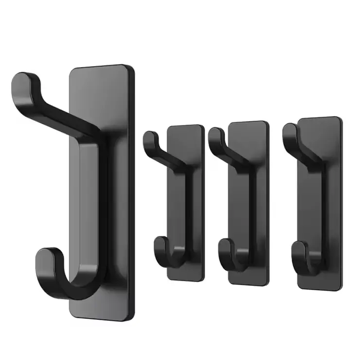 China Black wall hanger Shower kitchen Heavy duty towel hanger glue hook Manufacturer, Suppliers