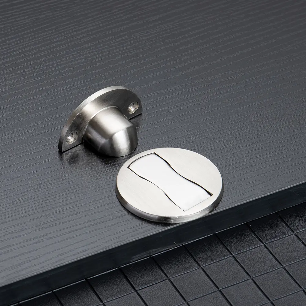 High-Quality Modern stainless steel Design Adjustable Door Holder with Non-Punch Sticker Furniture Heavy Duty Magnetic Door Stopper Factories, Factory