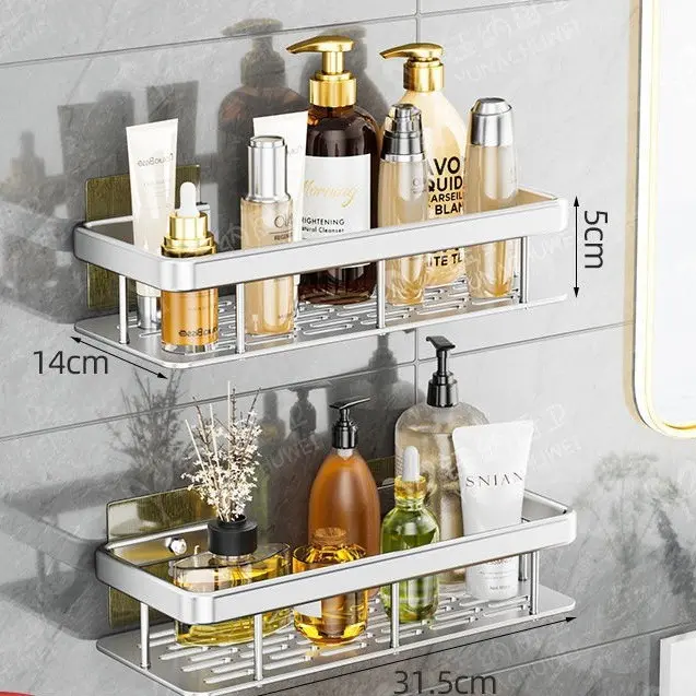 China Shower Caddy Shelf Organizer Rack Self Adhesive Black Bathroom Shelves Basket Wall Shelf Factories, Supplier