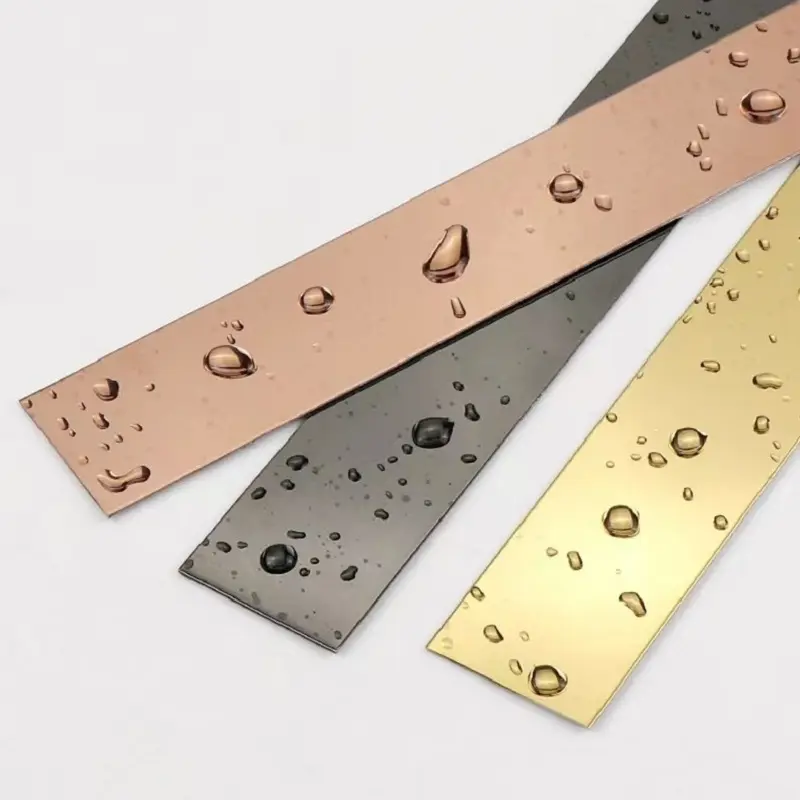 High-Quality Tile Trim Stainless Tile Trim For Wall Furniture Wardrobe Decoration Gold Mirror OEM Flat Strips Manufacturer, Suppliers