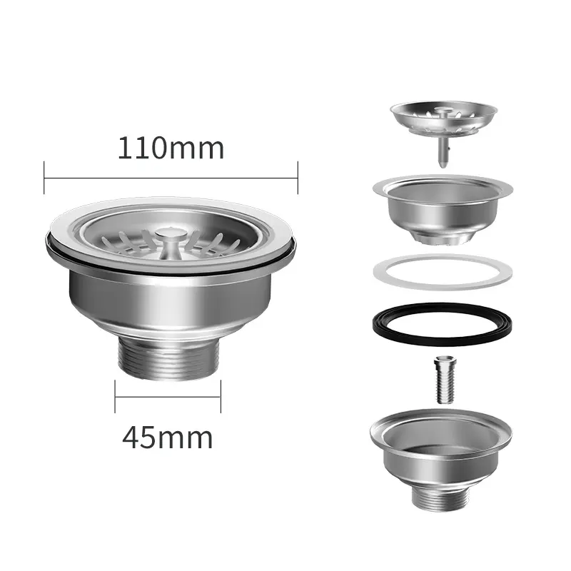 High-Quality Double stainless steel thickened steel head launching accessories sink drain plug Manufacturers, Supplier