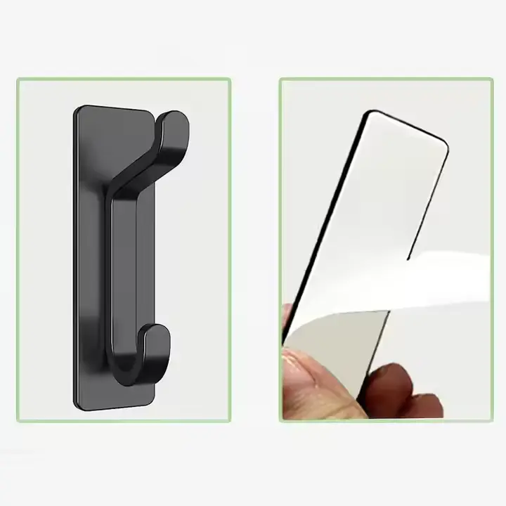 China Black wall hanger Shower kitchen Heavy duty towel hanger glue hook Manufacturer, Suppliers