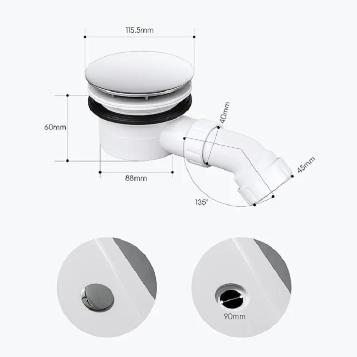 High-Quality Bathroom accessories 115mm Deodorant filter hair bottom basin drainer Manufacturers, Factory