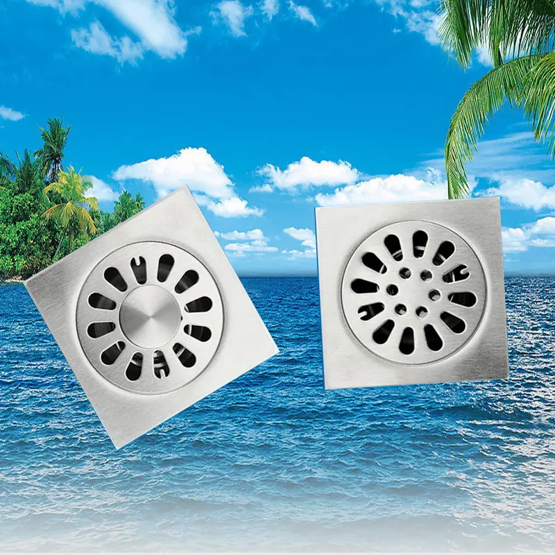 Wholesale Stainless steel floor drain core thickened square 10*10cm shower bug proof water drain cover Factories, Supplier