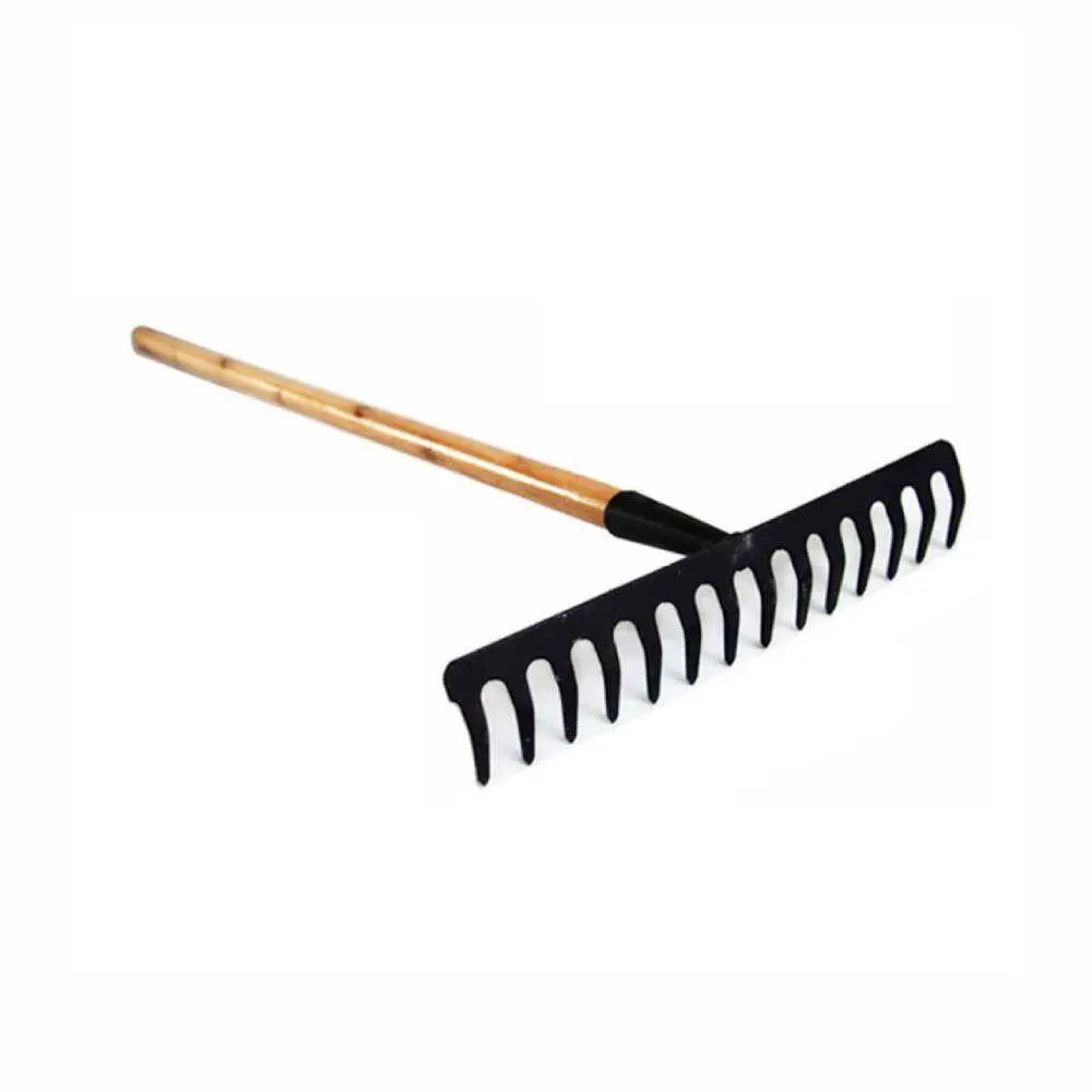 China Farming Iron Rake Tools Long Wooden Handle Custom Tine For Leaves Factory, Service