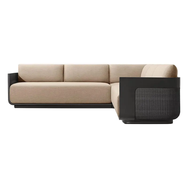 OEM Outdoor Teak Sofa Set Weather Resistant Solid Wood Aluminum Frame Durable Furniture Factory, Factories