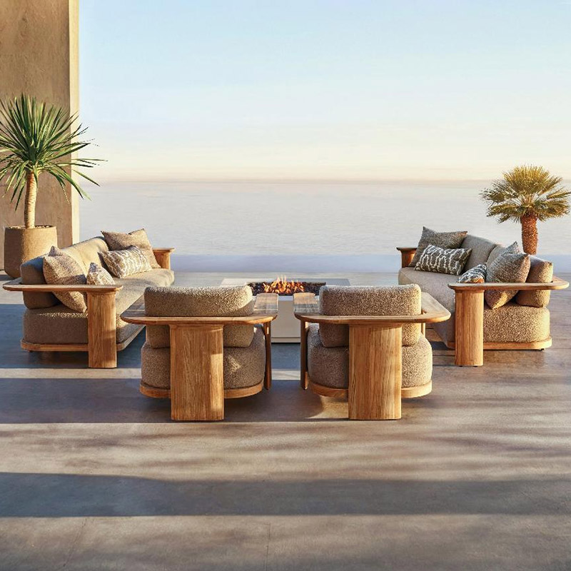 Outdoor Teak All Weather Waterproof Wooden Sofa Set