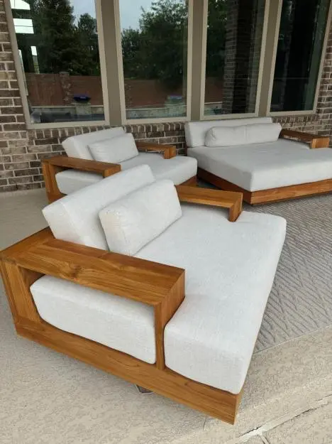 High-Quality JIANGYIREN Courtyard Modern Luxury Garden Corner Sofa Villa Terrace Waterproof Hotel Courtyard Solid Teak Wood Combination Sofa Set Manufacturer, Manufacturers