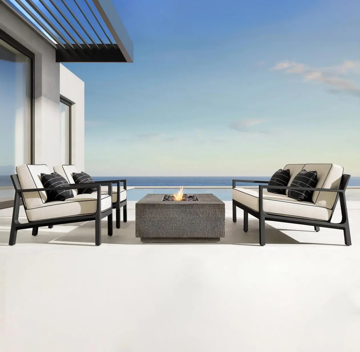 Wholesale JIANGYIREN Outdoor Aluminum Sofa Set: The Perfect Choice for Hotels, Gardens, and Patios Manufacturer, Factory